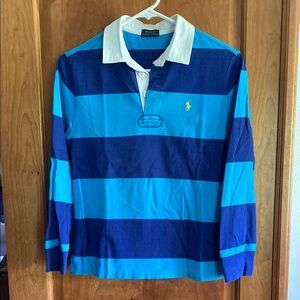 Ralph Lauren Navy and Sky Blue Rugby Shirt